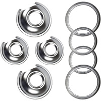 Burner Drip Bowl 2 Large 8'' Wb32X10013 & 2 Small 6'' Wb32X10012 Chrome Drip Pan Set 4-Pack Fits For Ge Electric Range By Appliancemates Replacement Parts (2) 6" Pan/Ring & (2) 8" Pan/Ring