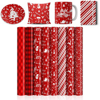 Lucky Goddness Christmas-Elk-Infusible Transfer Ink Sheets-Sublimation Paper For T-Shirts Mugs Bags,8Pcs/Set,12"X12"