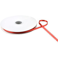 Homeford Picot Edge Double Face Satin Ribbon, 50-Yard (3/16-Inch, Red)