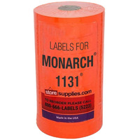 Fluorescent Red Pricing Labels To Fit Monarch 1131 Pricers. 8 Rolls With 1 Free Ink Roller.
