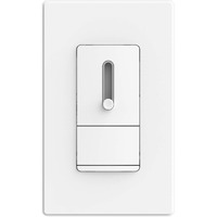 Elegrp Slide Dimmer Switch For Dimmable Led, Cfl And Incandescent Light Lamp Bulbs, Single Pole Or 3-Way, Full Control With Preset, Rocker Paddle, Wall Plate Included, Ul Listed (1 Pack, Matte White)