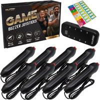 Digital Energy Handheld Buzzer Game System - Console Displays First Buzz-In - Great For Jeopardy, Family Feud, Trivia And Buzzer Games - Console With 8 Joystick Buzzers