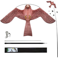 Flerigh Bird Hawk Flying Kite With Pole Crops Farm Protector Bird Scarer Flying Kite With 4M Pole-Style A