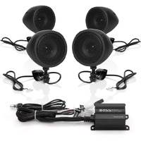 Boss Audio Systems Mcbk470B Motorcycle Bluetooth Speaker System - Class D Compact Amplifier, 3 Inch Weatherproof Speakers, Volume Control, Great For Use With Atvs And 12 Volt Vehicles