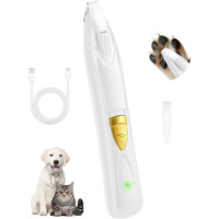 Leyoufu Dog Clippers For Grooming, Cordless Dog Grooming Kit For Small Dogs With Led Light, Rechargeable Low Noise Cat Hair Trimmer For Grooming Pet Hair Around Paws, Eyes, Ears, Face, Rump (White)
