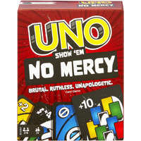 Mattel Games Uno Show Em No Mercy Card Game For Kids, Adults & Family Parties And Travel With Extra Cards, Special Rules And Tougher Penalties