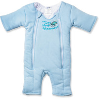 Magic Sleepsuit Baby Merlin's 100% Cotton Baby Transition Swaddle - Baby Sleep Suit - Blue - 3-6 Months