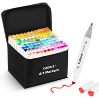 Caliart Markers, 121 Colors Dual Tip Art Markers Sketch Pens, Easter Basket Stuffers For Kids Teens Toddler, Permanent Alcohol Based Markers For Adult Book Eggs Decorations Gift Drawing Supplies Kit
