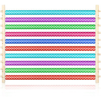 Kigley 10 Tier Ribbon Holder Organizer Rack Wood Wrapping Paper Display Rack Large Gift Wrapping Paper Storage Organizer Easy Wall Mount Wrapper Storage