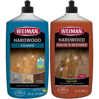 Weiman Hardwood Floor Cleaner And Polish Restorer Combo - 2 Pack - High-Traffic Hardwood Floor, Natural Shine, Removes Scratches, Leaves Protective Layer