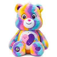 Care Bears 14" Friends Forever Bear Plushie - Tie-Dye Multicolored Made From Recycled Materials! Soft And Huggable! - Good For Girls And Boys, Employees, Collectors, Ages 4+