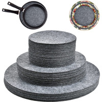 Aemygo 100 Pack Felt Plate Storage Dividers, 3 Sizes Thick Felt Round Dish Storage Protectors Pads Premium China Plate Separators For Packing Stacking Cookware, Grey