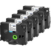 Usuperink 5 Pack Compatible For Brother P-Touch Label Maker Tze Tz Tape White 36Mm 1.4 Inch Tze-261 Tze261 Tz261 Tz-261 Black On White Laminated Label Tape For Pt-P900 P900W P950Nw D800W E800W