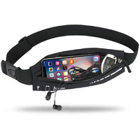 Slim Running Belt For Women Men,Runners Fanny Pack Phone Holder,Run Pouch Waist Belt For Workout Jogging,Money Belt Running Gift Gear Accessories(Black)