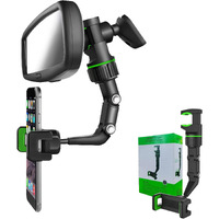 Banhey Rearview Mirror Phone Holder For Car-360 Rotatable And Retractable Car Phone Holder With Adjustable Length Upgraded Multifunctional Rearview Mirror Phone Holder (Black)