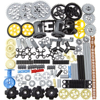 Habow 116Pcs Technic-Parts Gears-Axle-Pin-Connector Compatible With Lego-Technic, Wheels Link Chain Gear Rack Steering Wheel Technic Bush Hook Tow Ball String Reel Differential. Moc Building-Blocks.