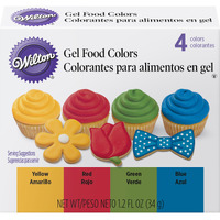 Wilton Primary Icing Colors, 4-Piece - Gel Icing Colors, Yellow, Red, Green And Blue