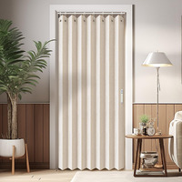 Vatge Closet Curtains, Accordion Style Door Curtains For Doorways, Pleated Folding Doors Curtain For Closet And Room Divider, 1 Panel, W39 X L78, Beige