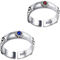 Ealipoi Moving Castle Rings Anime Cosplay Sophie Cosplay Rings Alloy Red And Blue Adjustable Accessories Gift For Women Men (2Pcs)