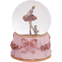 Singeek Ballerina Snow Globe Plays Swan Lake Ballet Tune,Christmas Music Snowglobes Ballet Recital Gifts (Dancer With Puppy)