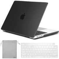 Procase For Macbook Pro 14 Inch 2023 2022 2021 M3 A2918 A2992 M2 A2779 M1 A2442, Slim Protective Hard Shell Case And Keyboard Skin Cover -Black