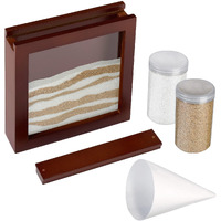 Lillian Rose W Espresso Finished Unity Ceremony Set With 2 Containers Of Colored Sand, 1.75", Brown