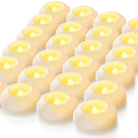 Homemory 24 Pack 100+ Hour Flameless Led Floating Candles, 3 Battery Operated Flickering Waterproof Tealights For Cylinder Vases, Centerpieces At Wedding, Party, Pool, Holiday (Warm White)