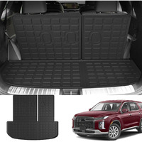 Powoq Cargo Liner Compatible With 2020-2024 Hyundai Palisade Backrest Mat Tpe Behind 3Rd Row Replacement For 2020 2021 2022 2023 2024 Hyundai Palisade Accessories (Trunk Mat With Backrest Mat)