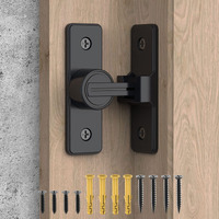 90 Degree Flip Barn Door Lock, Heavy Duty Gate Latches Flip Latch Safety Door Bolt Latch Lock, Sliding Barn Door Lock Gate Latch Lock Suitable For Garden, Bathroom, Garage (1 Pack Matte Black)