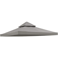Yescom 8'X8' Uv30+ Gazebo Canopy Replacement Top Cover Grey For Dual Tier Outdoor Patio Garden Tent Y0088T09