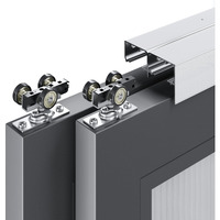 Easelife 6Ft/72In Bypass Double Sliding Pocket Door Hardware Kit,Commercial Grade,Aluminum,Bypassing Wardrobe Closet Door Track For 2 Door System,Slide Smoothly Quietly,Easy Install,No Door