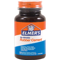 Elmer's Easy To Use Photo-Safe Repositionable No Wrinkle Clear Rubber Cement Adhesive, 4 Ounce, (6 Pack)