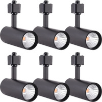 Mirrea 16.5W Dimmable Led Track Lighting Heads Compatible With Single Circuit H Type Rail Ceiling Spotlight 90 Cri 24 Black Finish Pack Of 6 (4000K Neutral White)