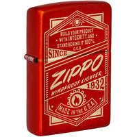 Zippo It Works Design Metallic Red Pocket Lighter
