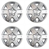New Wheel Covers Hubcaps Fits 2008-2013 Dodge Grand Caravan; 16 Inch; 6 Spoke; Silver Color; Plastic; Set Of 4; Bolt On