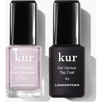 Londontown Kur Pink Conceal & Go Duo Set, Includes Pink Nail Illuminating Concealer & Gel Genius Top Coat