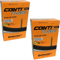 Continental Cross 28 700 X 32-47C Bike Inner Tubes - Presta 60Mm Long Valve (Pair),Black