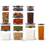 Rubbermaid Brilliance 14-Piece Food Storage Container Set With Scoops, Airtight, Bpa-Free, For Kitchen And Pantry Organization