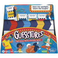 Hasbro Gaming Guesstures Game, Charades Game For 4 Or More Players, Includes Customizable Cards And Clapper, Family Party Game For Ages 8 And Up