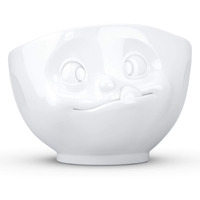Fiftyeight Products Tassen Porcelain Bowl, Tasty Face Edition, 16 Oz. White, (Single Bowl) For Serving Cereal, Soup