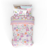 Franco Peppa Pig Kids Bedding Super Soft Comforter And Sheet Set With Sham, 5 Piece Twin Size, (Officially Licensed Product)