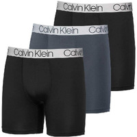 Calvin Klein Mens 3 Pack Chromatic Microfiber Boxer Briefs (Black/Grey/Black, X-Large)