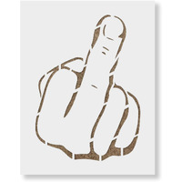 Middle Finger Stencil - Middle Finger Print, Finger Stencil, Swear Word Stencil, F U, Middle Finger