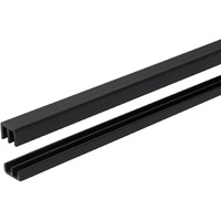 4 Ft. Long Black Plastic Sliding Door Track Set For 1/8" Thick Panels (Pack Of 1) By Outwater Plastics