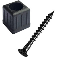 Myard 3/4" Anti-Uv Black Baluster Connectors 50Pcs For 25 Square Balusters With Stainless Steel Screws, No Drilling Fast Installation For Deck Handrail Staircase Balusters