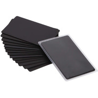Thick Black Aluminum Metal Business Cards Anodized Aluminum 86 X 54 X 0.8Mm 15 Pcs Include Protector Sleeves(Frosted)