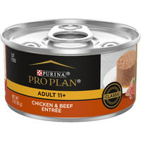 Purina Pro Plan High Protein Senior Wet Cat Food Pate, Senior 11+ Chicken & Beef Entree - (Pack Of 24) 3 Oz. Pull-Top Cans