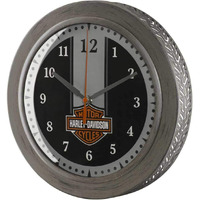 Harley-Davidson Custom Metal Tire Tread Bar & Shield Clock - 12 Inch Hdx-99176
