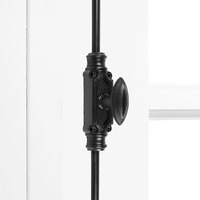 A29 Hardware 9 Feet Iron Plain Style Door Cremone Bolt, Black Powder Coat Finish