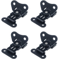 My Mironey 4-Pack Black Spring Loaded Butterfly Twist Latch And Keeper Metal Hardware Toggle Clamp Hasp Box Chest Closure With Screws For Flight Case,1.97" X 1.5"